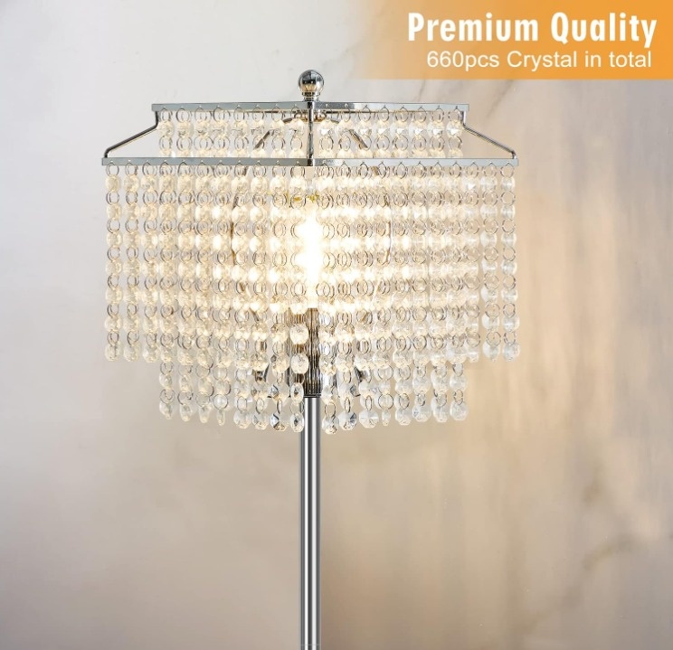 New Modern Elegant Crystal Standing Floor Lamps for Living Room - photo 2