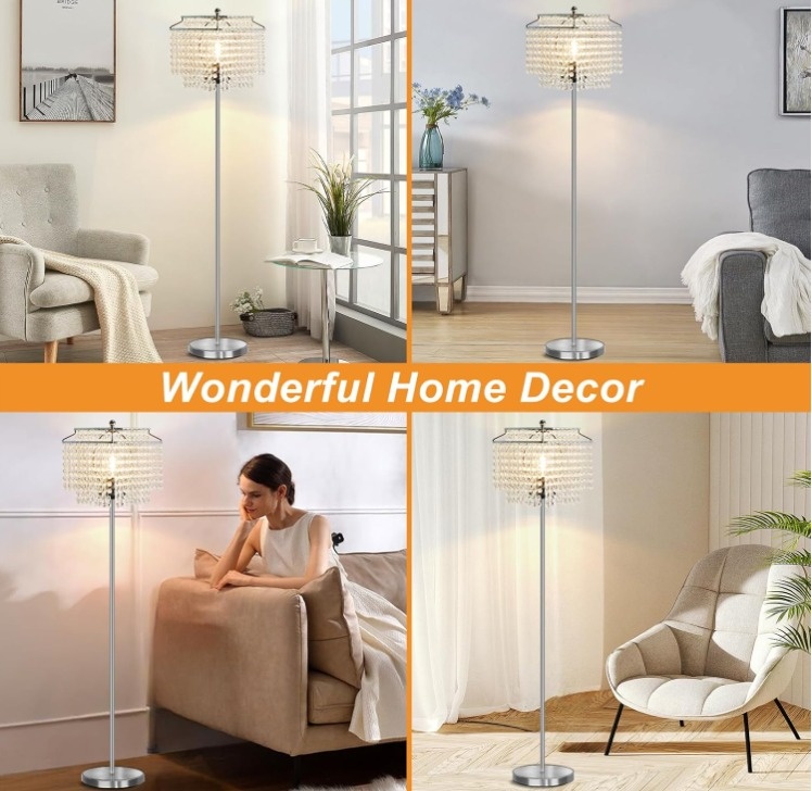 New Modern Elegant Crystal Standing Floor Lamps for Living Room - photo 4