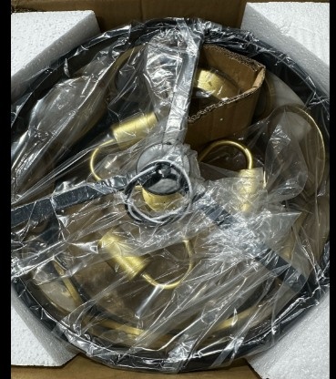 New Vintage Black and Gold Drum Chandelier - photo 2