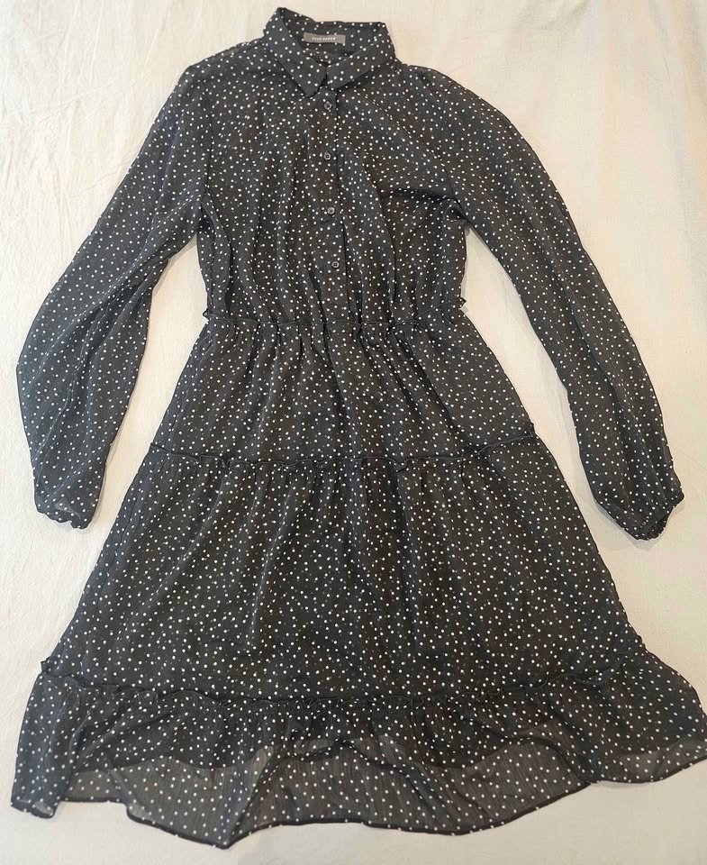 Suzy Shier Black Polka Dot Shirtdress - Medium - photo 2