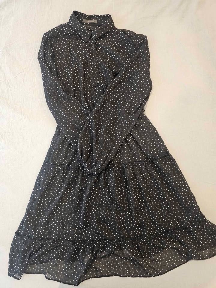 Suzy Shier Black Polka Dot Shirtdress - Medium - photo 3