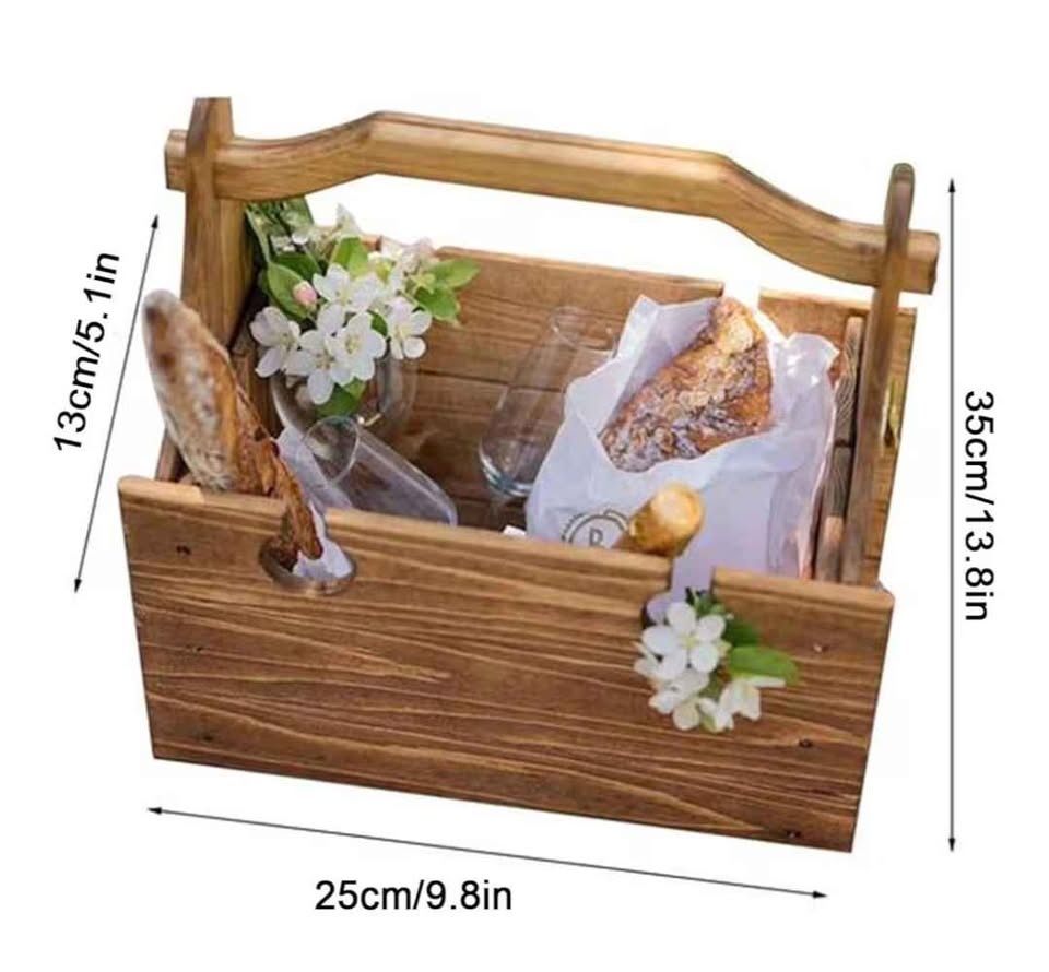 NEW Woodchip Picnic Basket with Folding Wine Table - photo 3