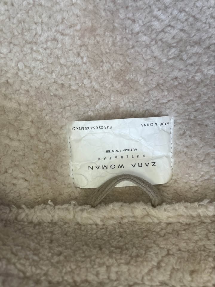 Zara Faux Suede Aviator Jacket with Sherpa Lining S - photo 4