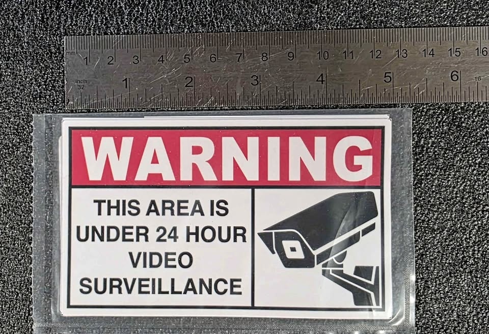 3 Warning Stickers/ 24H Video Surveillance