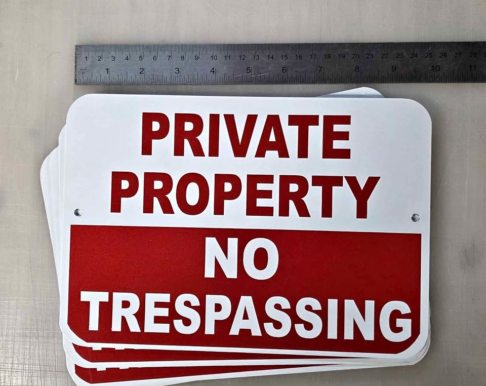 Private Property Warning Signage