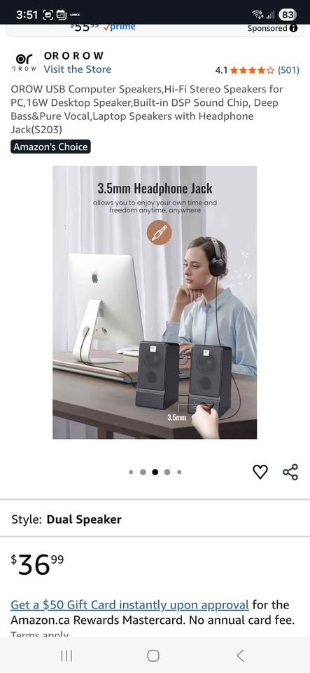 Computer USB Speakers, Hi-Fi Stereo, 16W Sound, DSP Chip - photo 3