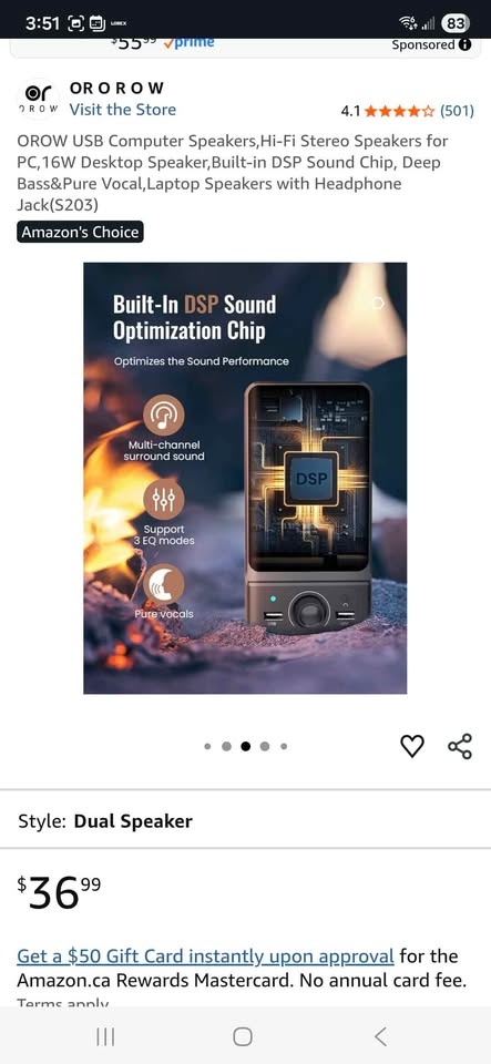 Computer USB Speakers, Hi-Fi Stereo, 16W Sound, DSP Chip - photo 4