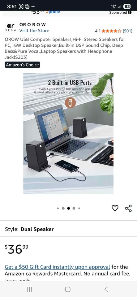 Computer USB Speakers, Hi-Fi Stereo, 16W Sound, DSP Chip - photo 5
