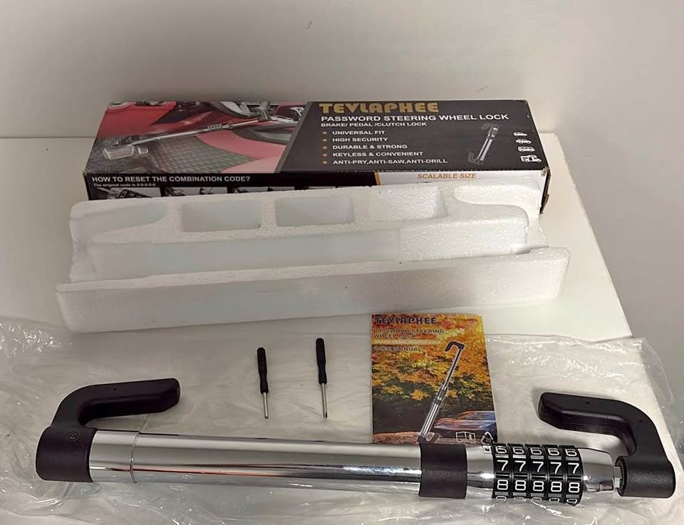 TEYLAPHEE Password Steering Wheel Lock Brake Pedal Clutch Lock