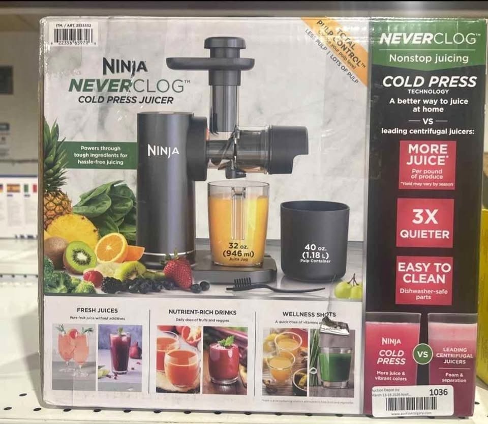 Ninja NeverClog Cold Press Juicer with Total Pulp Control