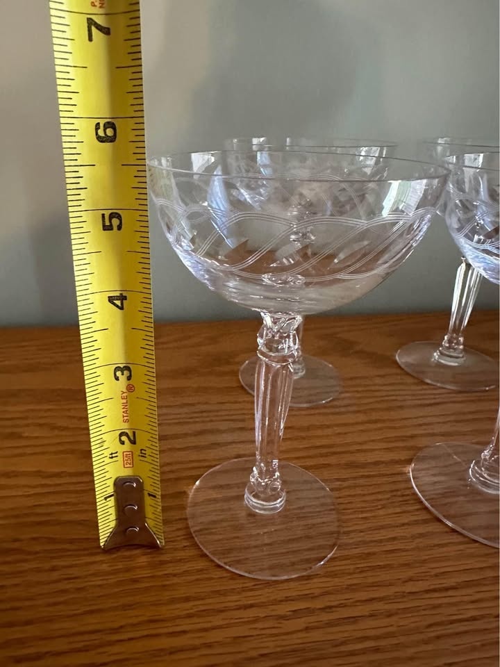 Vintage Crystal Champagne Glasses - Set of 4 - photo 3