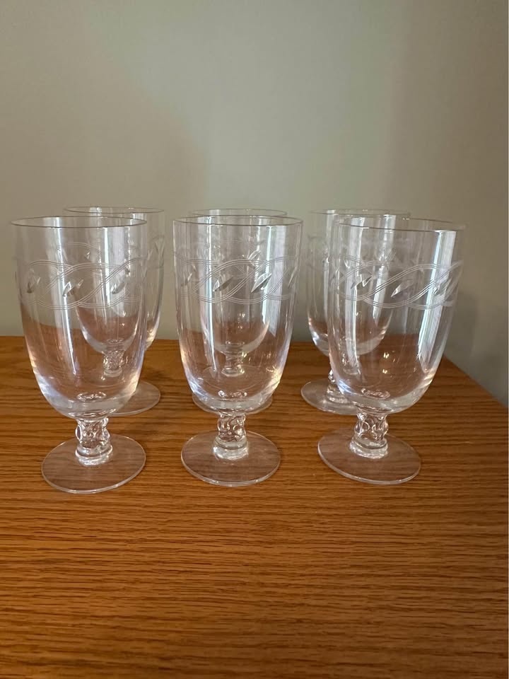 Vintage Crystal Etched Glasses - Set of 6 - photo 2