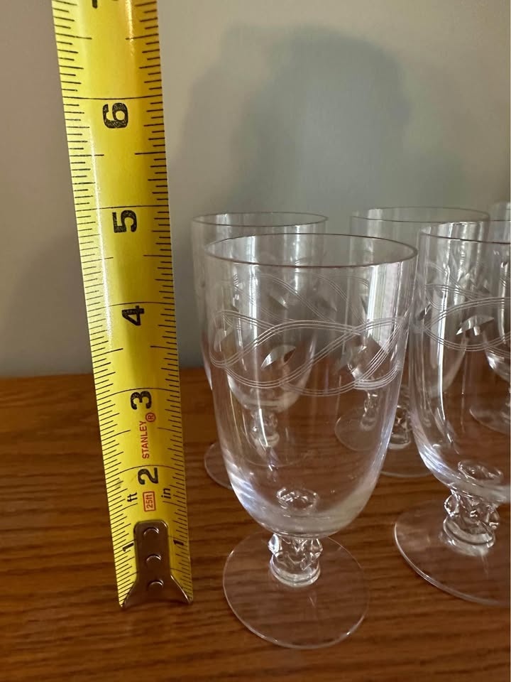 Vintage Crystal Etched Glasses - Set of 6 - photo 3
