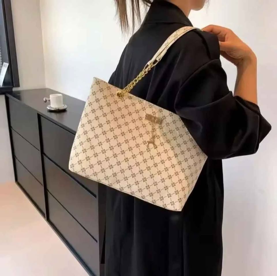 Monogram Tote Bag with Chain Strap & Deer Charm - photo 2