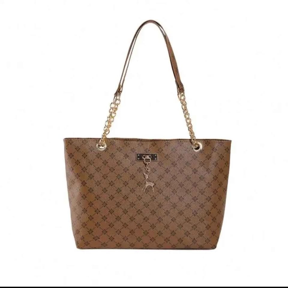 Monogram Tote Bag with Chain Strap & Deer Charm - photo 3