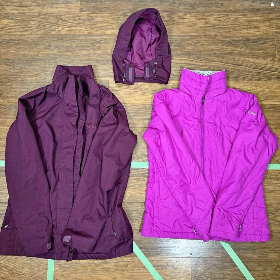 Columbia Jacket Womens Size S Purple 3 In 1 Rain Coat