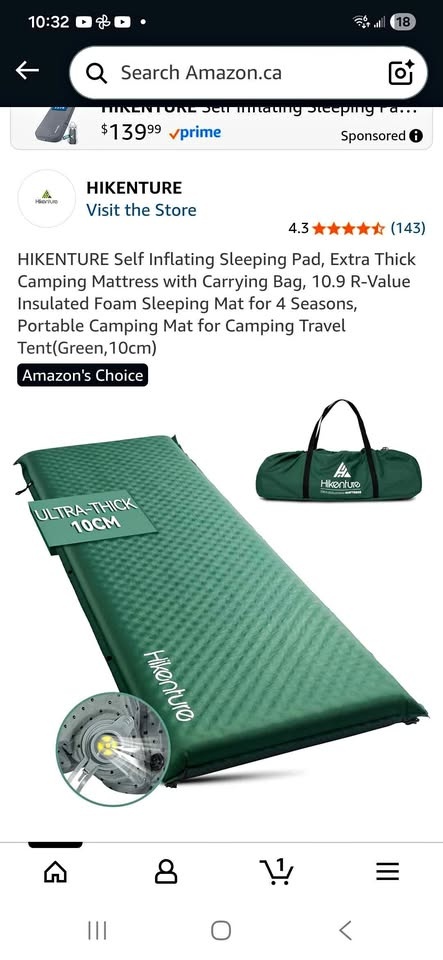 Self Inflating Mattress New