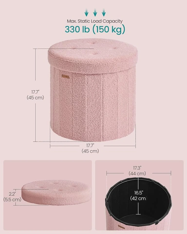 Round Storage Ottoman - photo 3