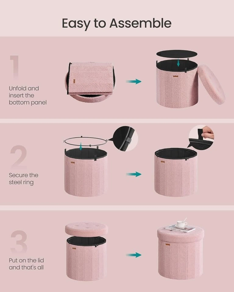 Round Storage Ottoman - photo 4