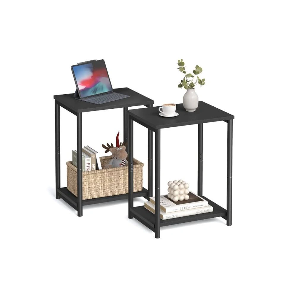 Side Table with Storage Shelf Set of 2 - photo 2