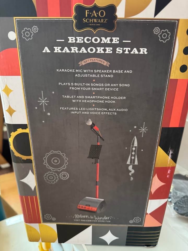 BRAND NEW- FAO Schwartz Karaoke Mic and Stand - photo 2