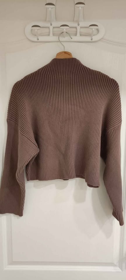 Zara Ribbed Mock Neck Cropped Sweater Small - photo 2