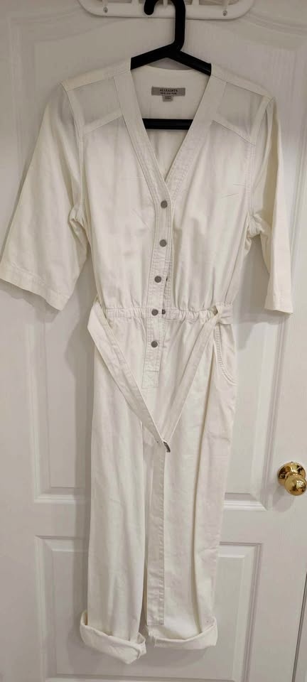 ALLSAINTS Lora Denim Jumpsuit White US 6 - photo 2