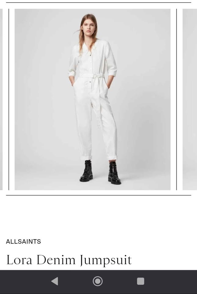 ALLSAINTS Lora Denim Jumpsuit White US 6