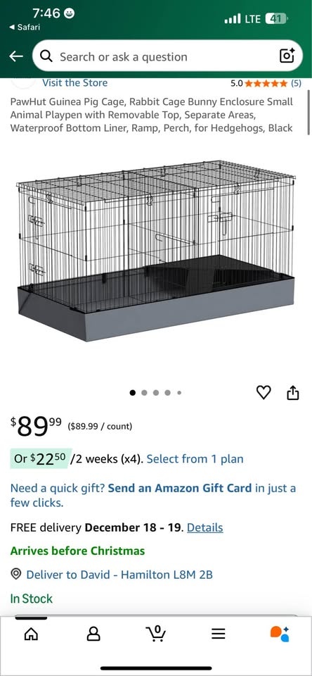 PawHut 47.6" 2 Area Small Animal Cage & Playpen - photo 4
