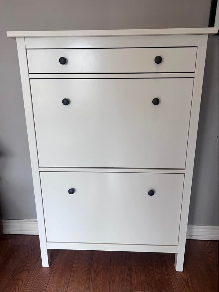IKEA HEMNES Shoe Cabinet with Drawer - White - photo 2