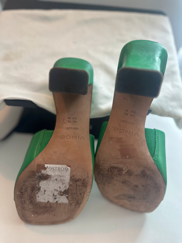 Vince Heels Green Leather Sz 6 - photo 5