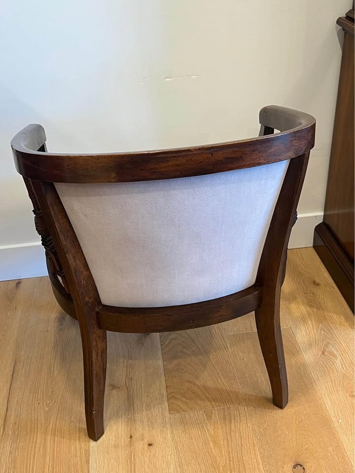 Vintage Regency-Style Barrel Back Armchairs (Pair) - photo 2