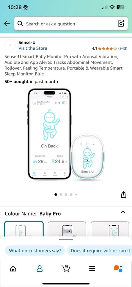 Baby senseU pro monitor