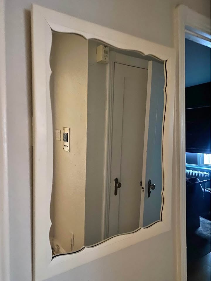 Vintage White Frame Mirror