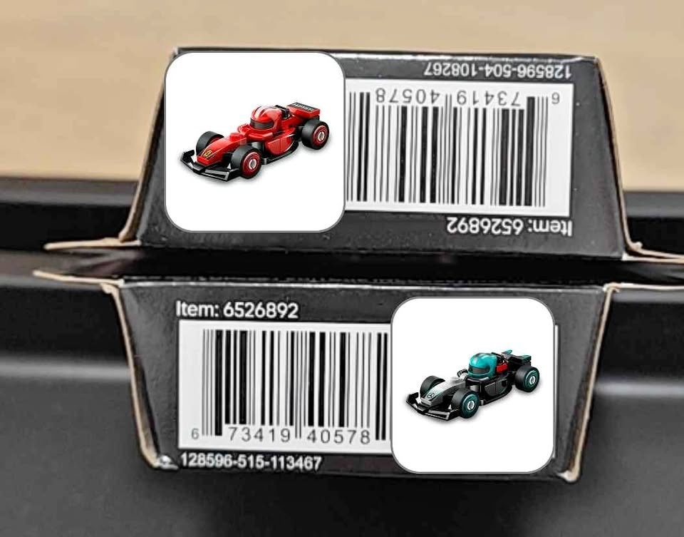 Lego 71049 Ferrari & Mercedes AMG F1 collectible mini
