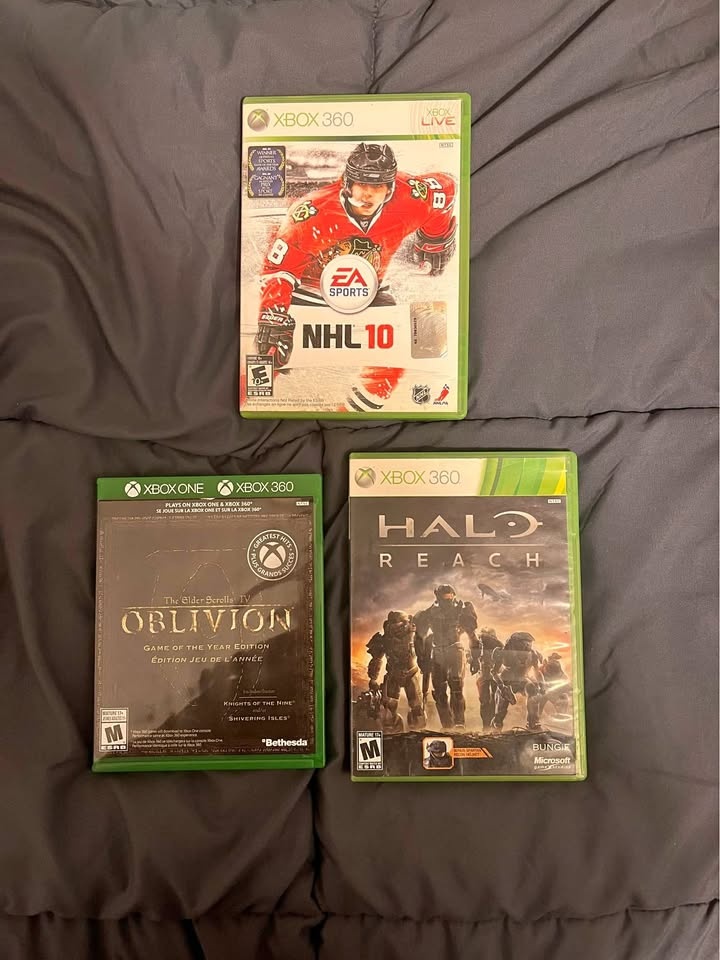 3 Xbox 360 Games: Halo Reach, NHL 10, Oblivion