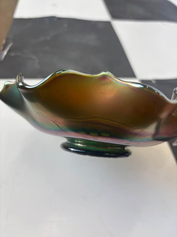 Vintage 1950's Fenton Carnival Glass ruffled bowl - photo 2
