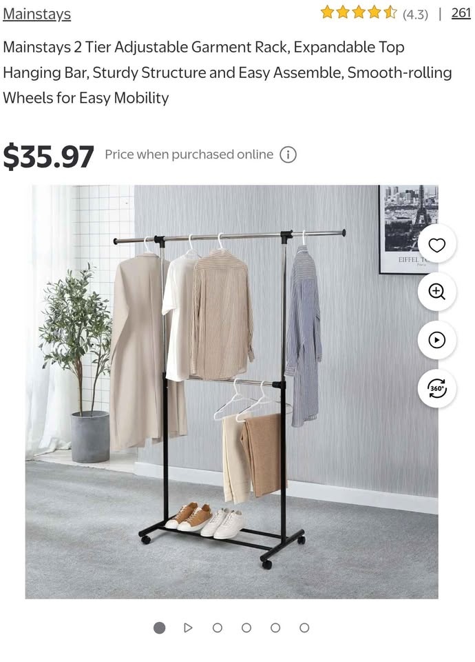 Mainstays adjustable clothes rack - photo 2