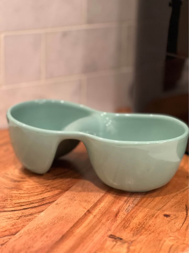 Uncommon Goods Ooma Bowl - Aqua - Dual Chamber Dish - photo 3