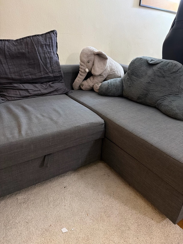 IKEA FRIHETEN Grey Corner Sofa Bed w/ Storage - photo 3