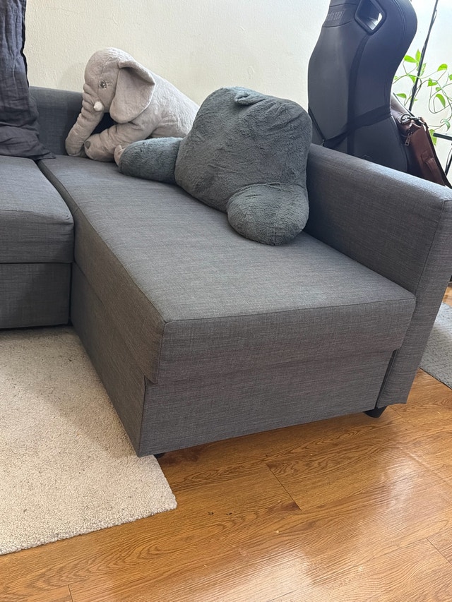 IKEA FRIHETEN Grey Corner Sofa Bed w/ Storage - photo 4
