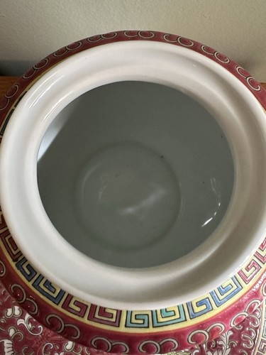 Chinese Mon Shou Pink Medallion Porcelain Teapot, Tray & 4 Cups - photo 5