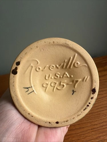 Roseville White Rose 1940 Vintage Art Pottery Bud Vase - photo 5