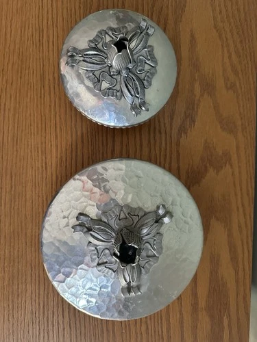 Vintage Silver/Glass Candy Dishes With Intricate Silverplate Flo - photo 3