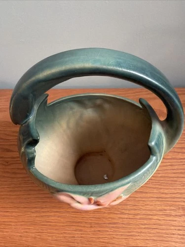 Vintage Roseville Zephyr Lily Basket, 393-7 1/2” Tall, Very Good - photo 4