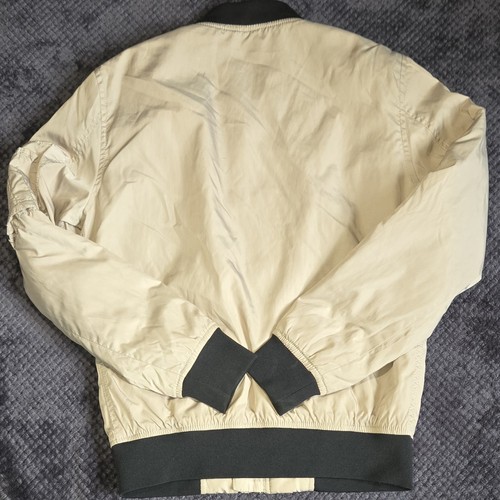 Zara Man Beige Tan Bomber Jacket Full Zip Quilted Lining Size Sm - photo 2