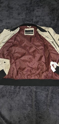 Zara Man Beige Tan Bomber Jacket Full Zip Quilted Lining Size Sm - photo 3