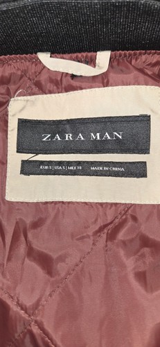 Zara Man Beige Tan Bomber Jacket Full Zip Quilted Lining Size Sm - photo 4