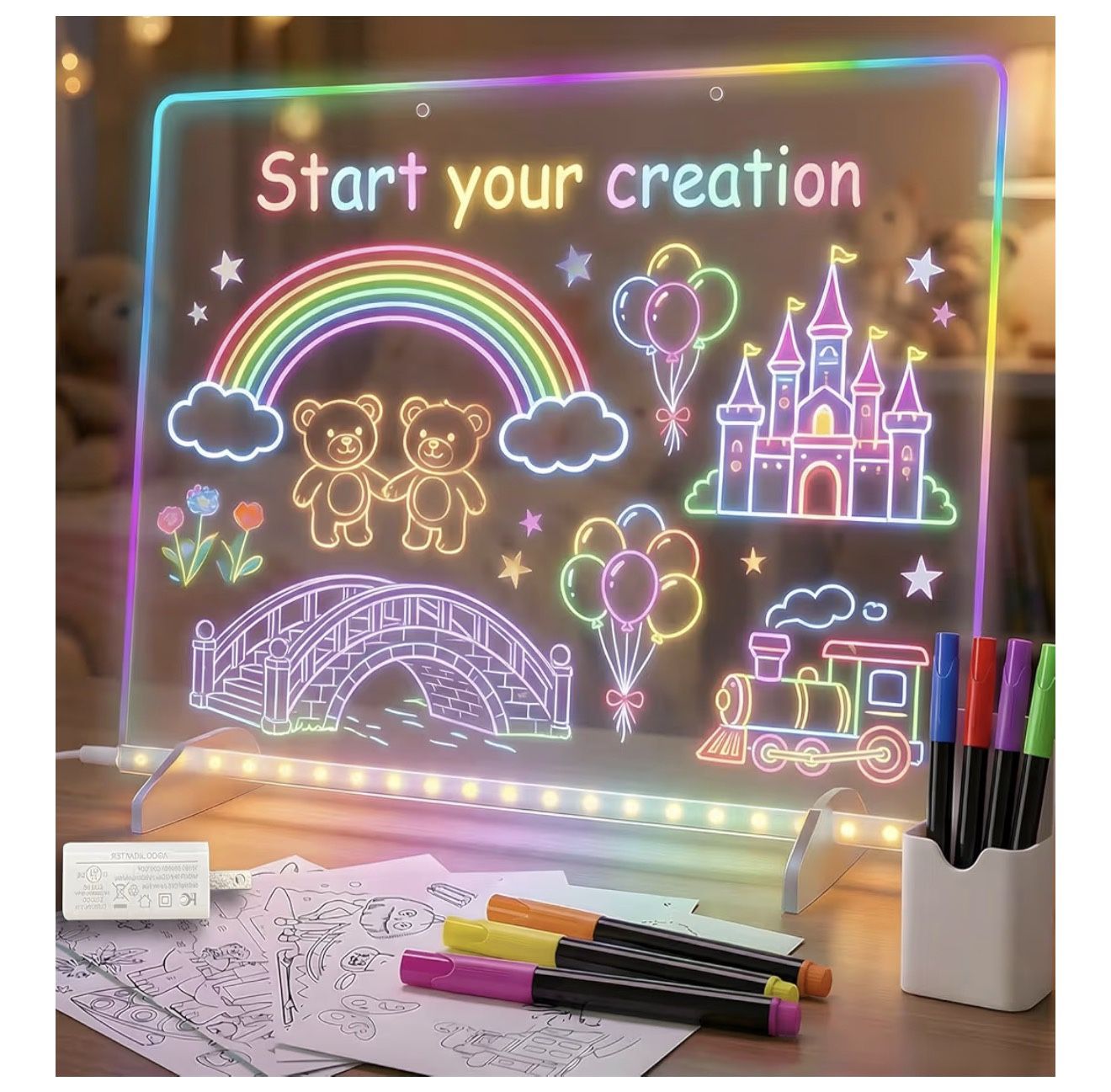 LED Drawing Board for Kids, 16" Rechargeable Light Up Drawing Pa - photo 3