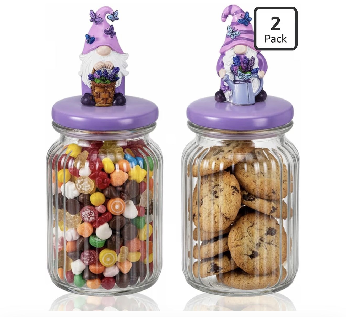 2 Pcs Spring Gnomes Candy Jars
